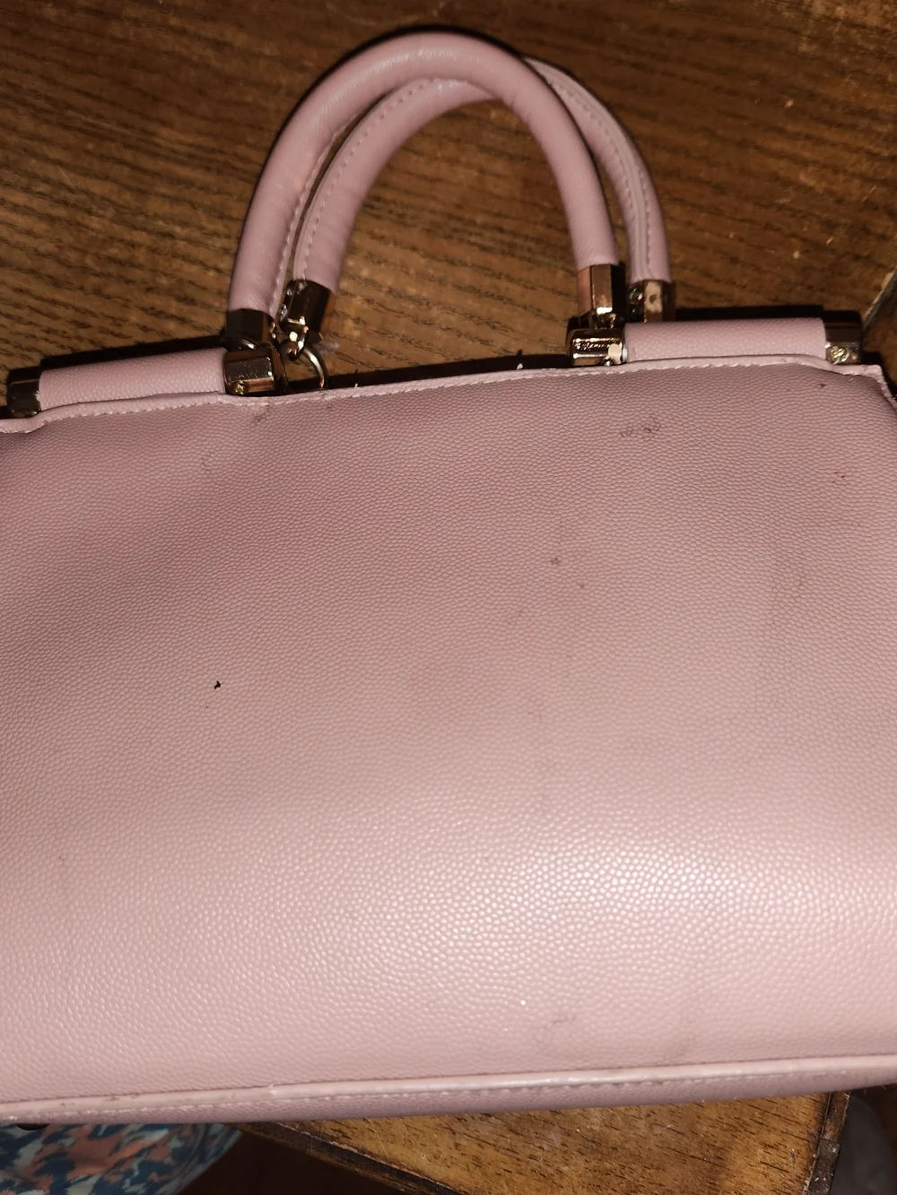 bebe Quilted Blush Pink Satchel with Gold Hardware